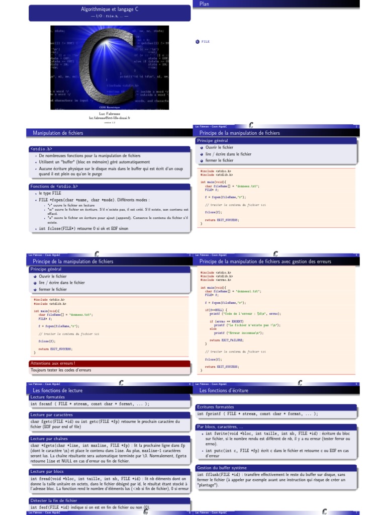 Manipulation de fichiers en C | PDF | Fichier texte | Fichier informatique