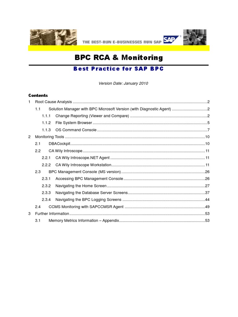 BPC RCA & Monitoring | PDF | Microsoft Sql Server | Command Line Interface