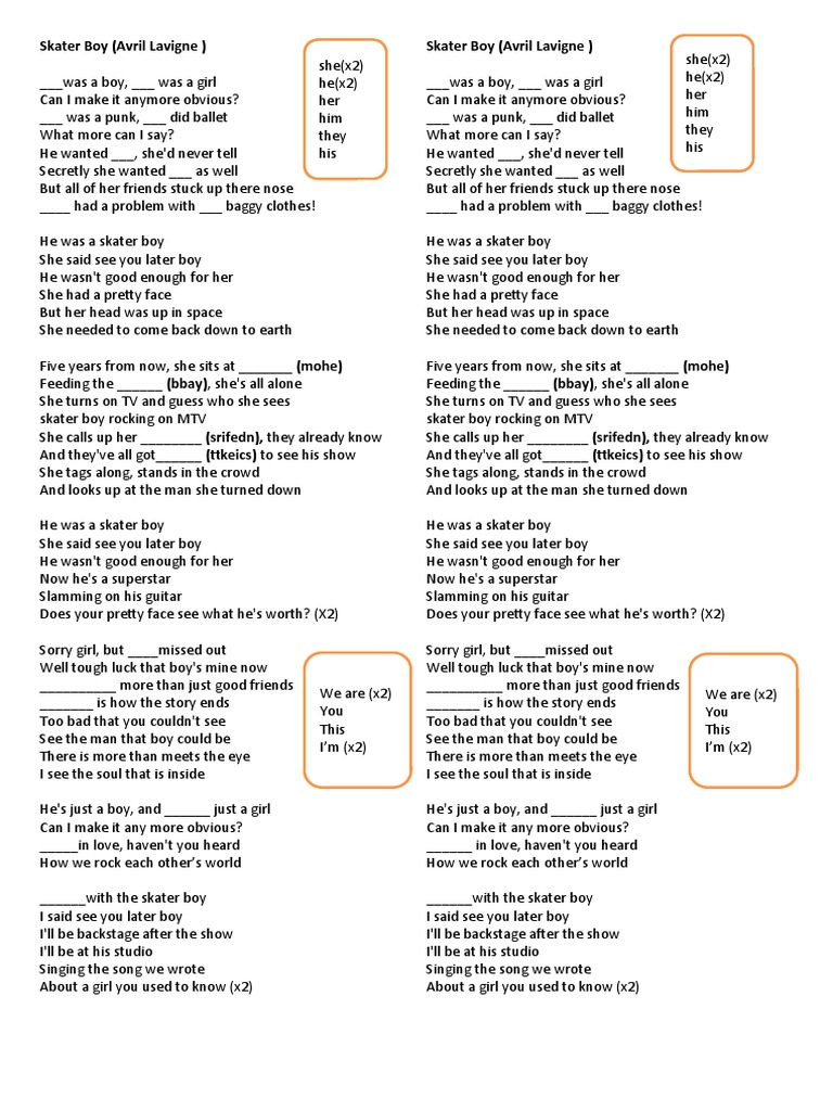 Skater Boy (Avril Lavigne) Skater Boy (Avril Lavigne) PDF Recorded