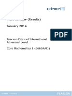 Mark Scheme (Results) January 2014: Pearson Edexcel International Advanced Level Core Mathematics 1 (6663A/01)