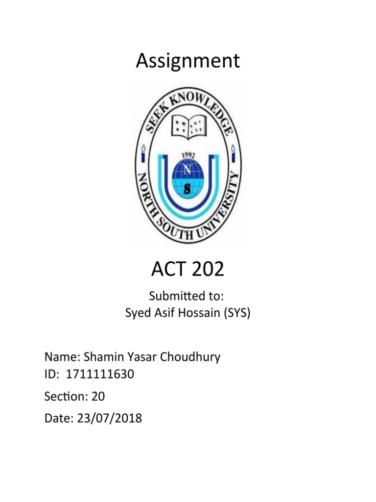 ACT 202 Assignment Submission Details | PDF