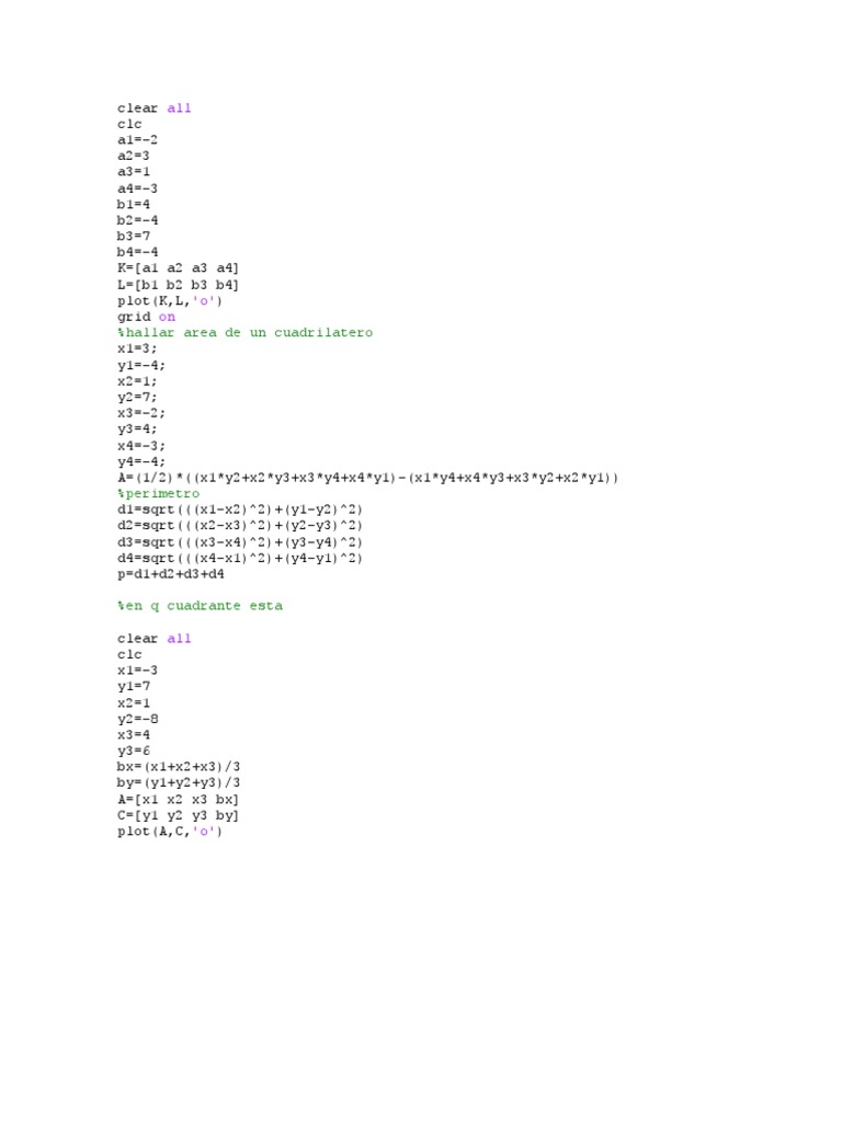 Geometry Calculations in MATLAB | PDF