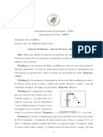 Lista de Exercícios (Leis de Newton e Aplicações)