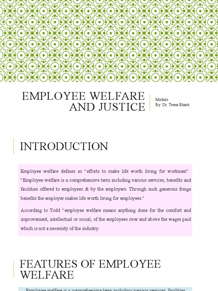 Employee Welfare Insights by Dr. Bharti | PDF | Employment | Welfare
