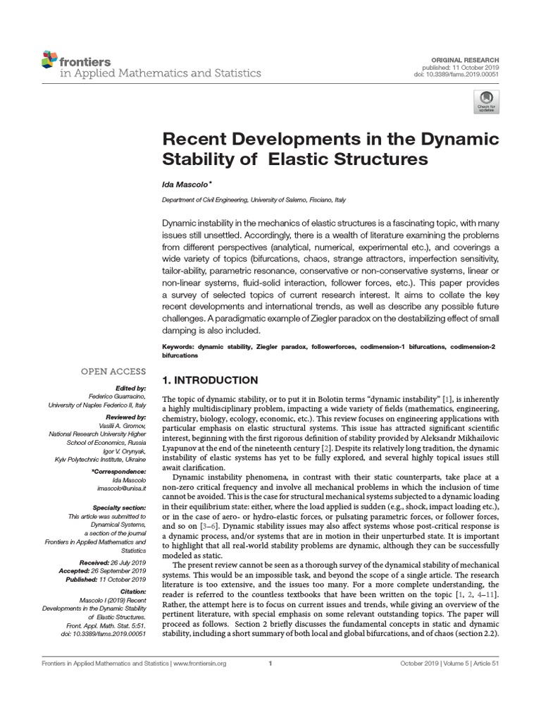 Developments in Elastic Structures | PDF | Stability Theory | Oscillation