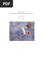 Code Snippets. Introduction To Python Scripting For Blender 2.5x