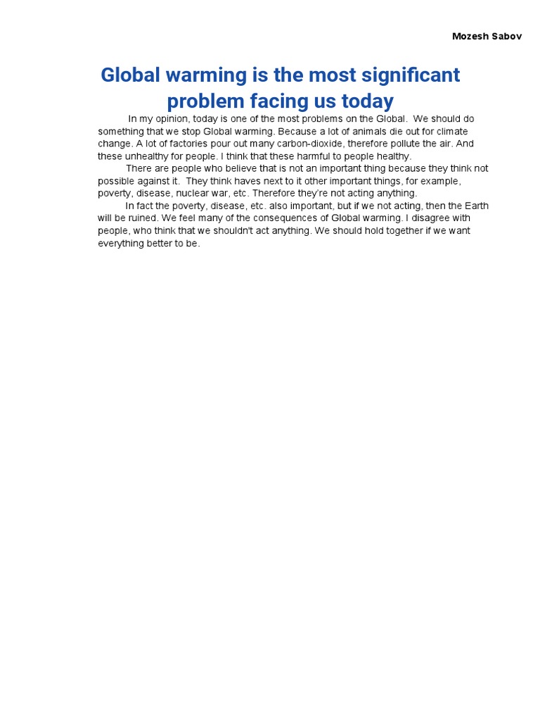 Addressing Global Warming Urgency | PDF