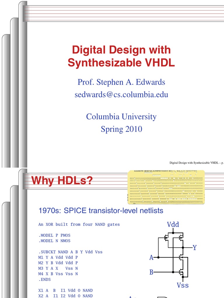 Synthesizable VHDL Digital Design | PDF | Vhdl | Logic Synthesis