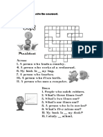 Read The Clues and Solve The Crossword