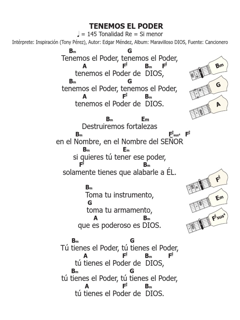 TENEMOS EL PODER - Inspiración | PDF | Teoría musical | Composiciones ...