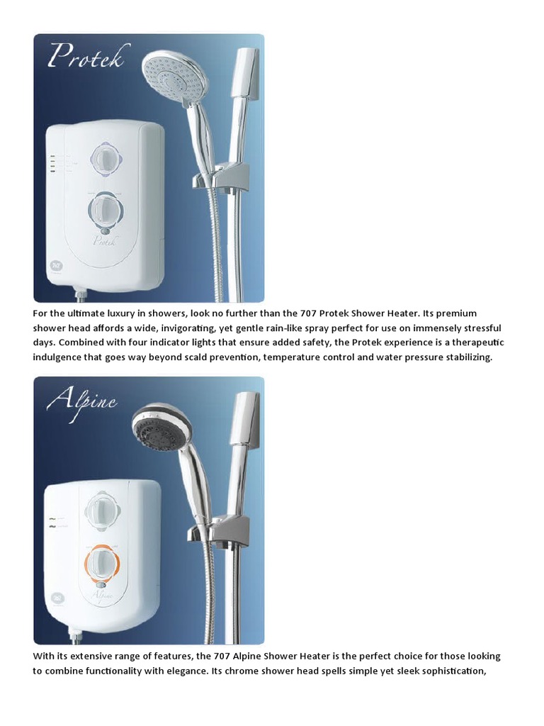 707 Water Heater PDF Water Heating Shower