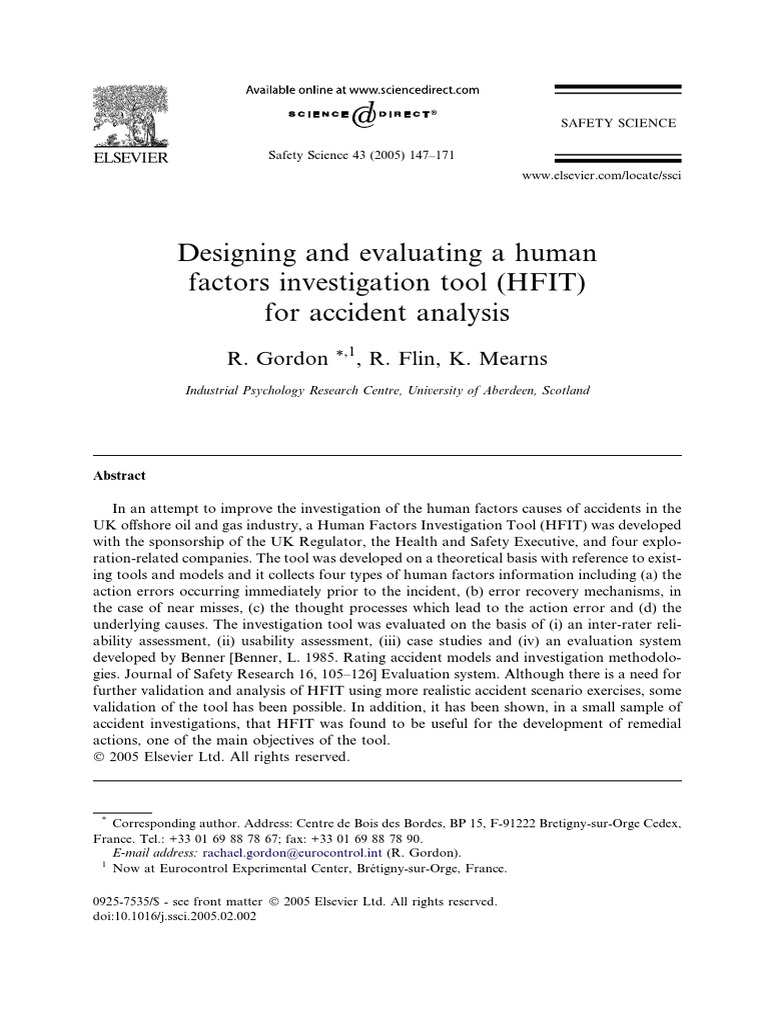 Designing and Evaluating A Humanfactors Investigation Tool (HFIT) For ...