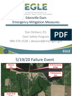 Edenville Dam Emergency Mitigation Measures: Dan Devaun, P.E. Dam Safety Program 989-370-1528 - Devaund@Michigan - Gov