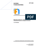 NTF 3060-2011 Materiales Peligrosos Clasificación e Identificación para Su Transporte Terrestre