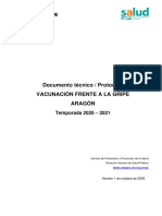 Protocolo - Documento - Tecnico - Vacunacion - Gripe 2020-21 - Aragon - Vers - 2020-10-01