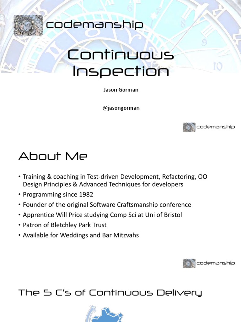 Continuous Inspection: Jason Gorman | PDF | Test Driven Development ...