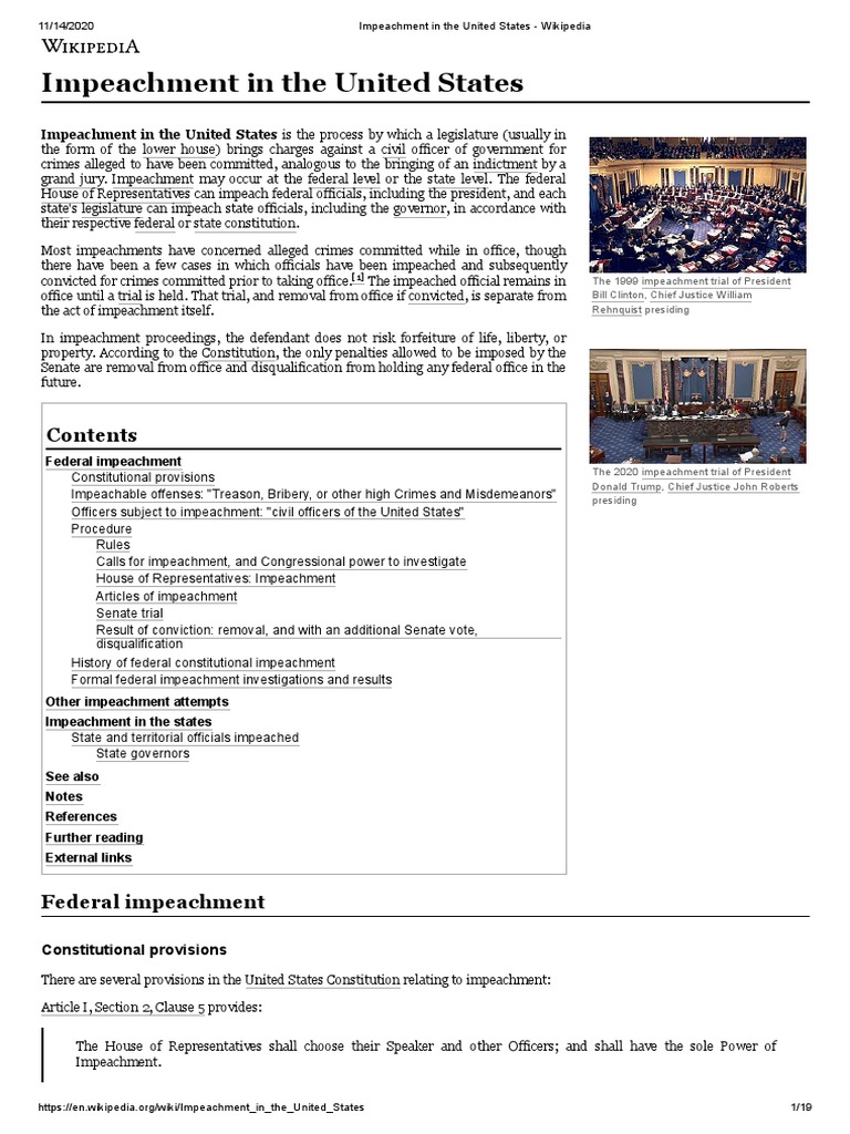 Understanding U.S. Impeachment Process | PDF | United States House Of ...