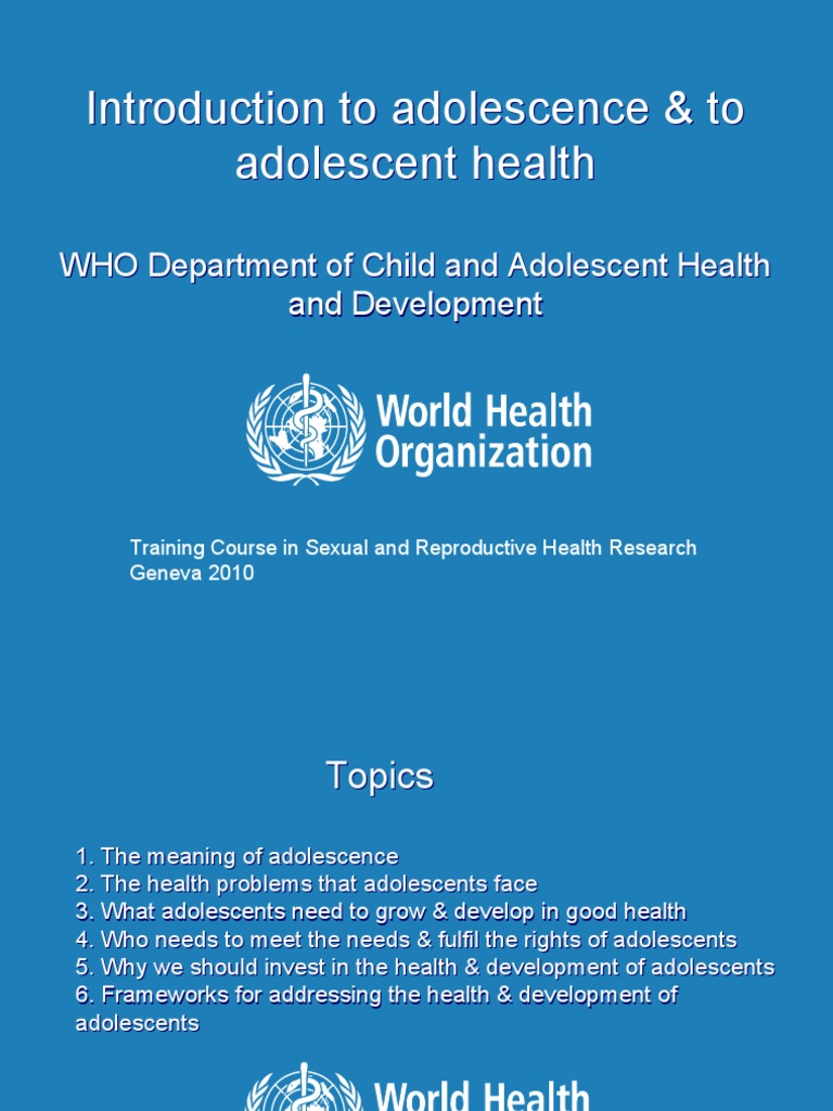 Adolescent Health & Development Guide | PDF | Adolescence | Youth