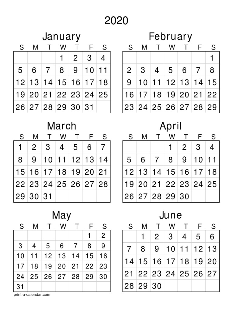 2020 Monthly Calendar Overview | PDF