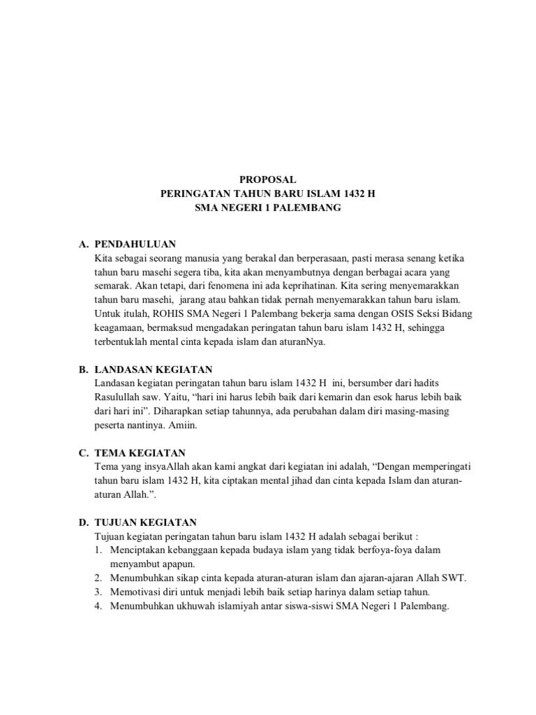 Proposal Tahun Baru Islam