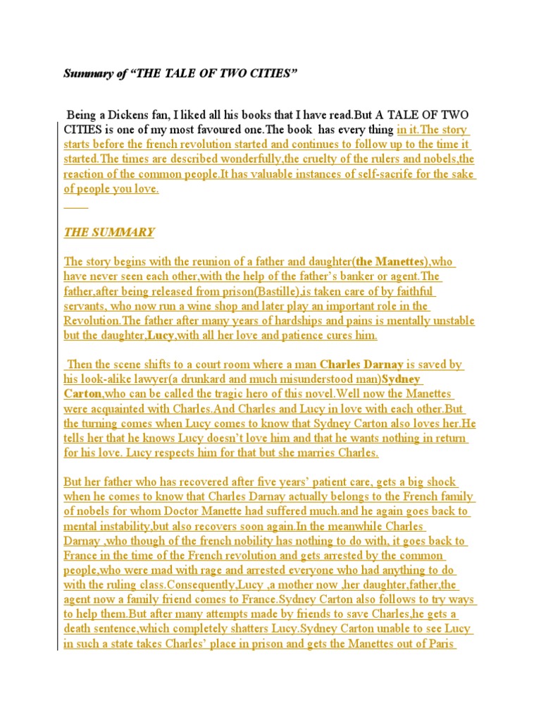 The Tale of Two Cities | PDF | A Tale Of Two Cities