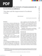 La Planificación Textual y El Mejoramiento de La Escritura Académica