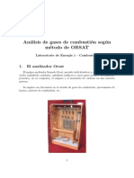 Análisis de Gases de Combustión Según Método de ORSAT