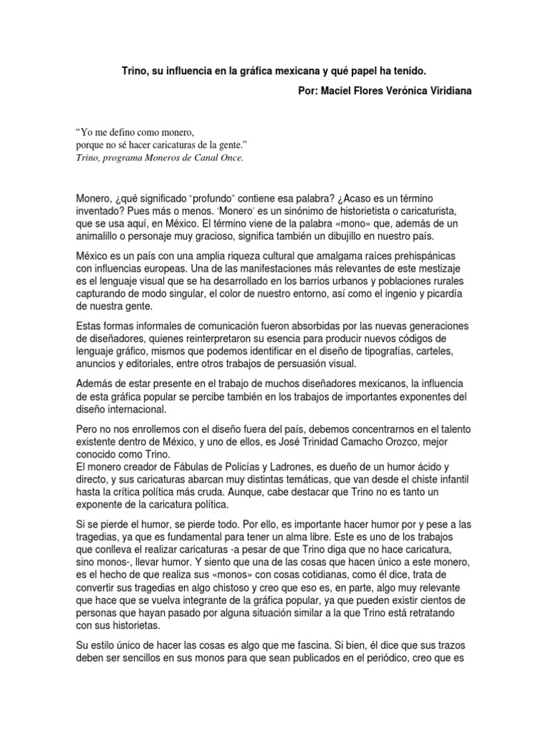 Trino: Influencia y Humor en la Gráfica Mexicana | PDF | Caricatura | Humor