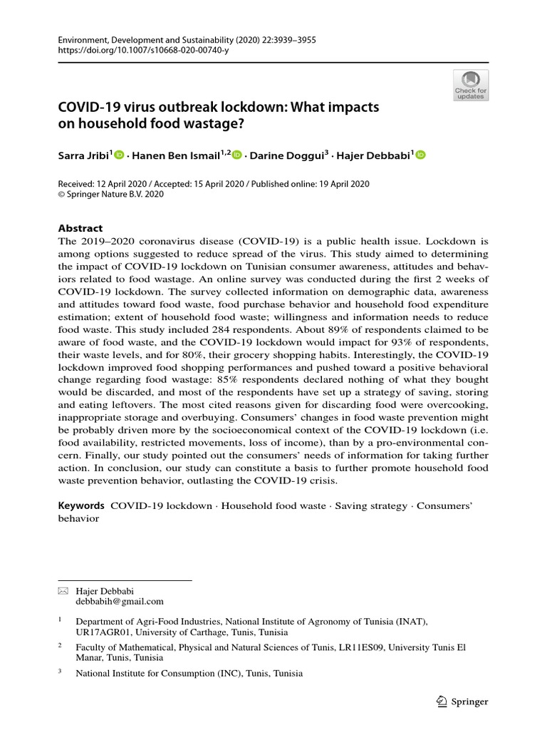 COVID 19 Virus Outbreak Lockdown: What Impacts On Household Food ...