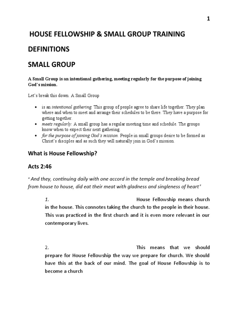 House Fellowship | PDF | Jesus | Prayer