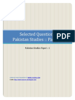 Selected Questions Pakistan Studies:: Paper 1