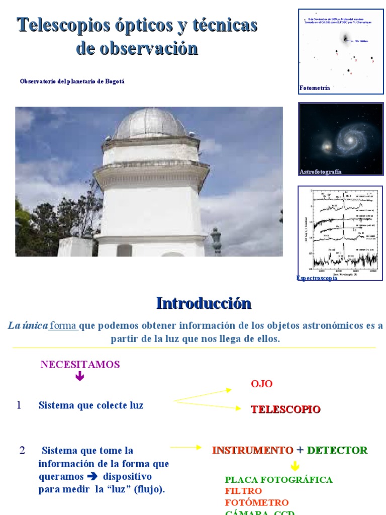 Tipos y técnicas de telescopios ópticos | PDF | Telescopio | Óptica