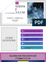 Foundations OF Curriculum: Janet F. Cepriano