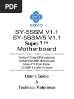 SY-5SSM V1.1 SY-5SSM/5 V1.1 Super 7 Motherboard: User's Guide & Technical Reference