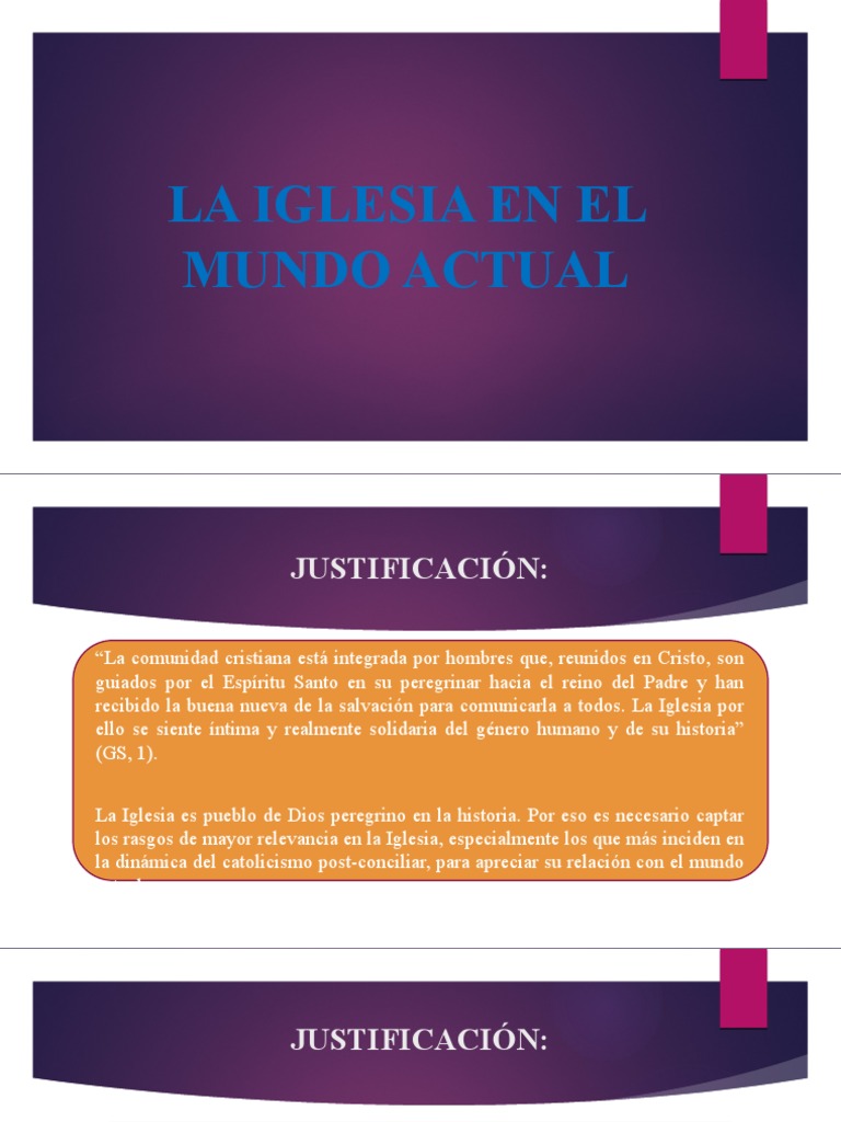La Iglesia en El Mundo Actual 1 | PDF | Iglesia Católica | eucaristía