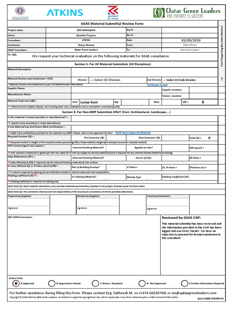 QIN - WP - GSAS-Form - R4 | PDF | Economic Sectors | Building
