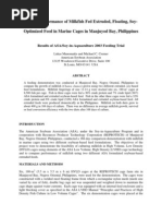 Growth Performance of Milkfish Fed Extruded, Floating, Soy-Optimized Feed in Marine Cages in Manjuyod Bay, Philippines