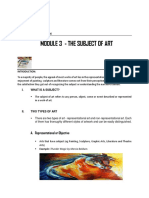 Module 3 - The Subject of Art: Bsn1E September 27, 2020 Monday 8-11AM AA Reading Assignment