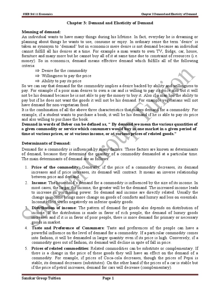 Demand and Elasticity in Economics | PDF | Demand | Price Elasticity Of ...