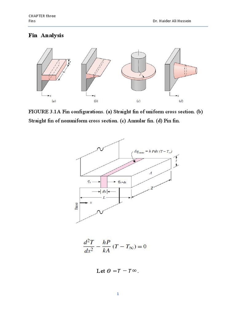 Fin Types and Heat Transfer Analysis | PDF | Heat Transfer | Heat