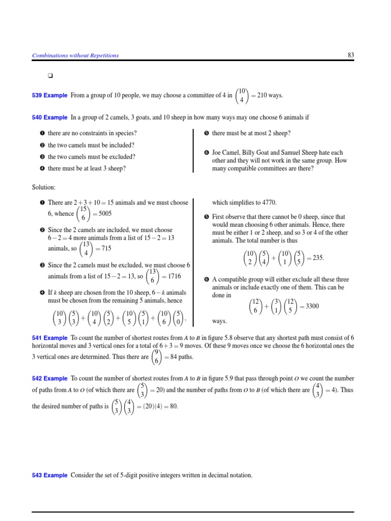 Combinations and Committee Selection Methods | PDF | Numbers ...