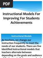 Instructional Models For Improving For Students Achievements