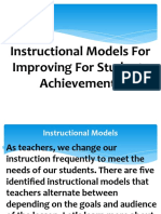 Instructional Models For Improving For Students Achievements