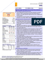 CMP: Inr36 TP: INR34 (-5%) High Leverage and Fixed Costs Remain Key Concerns