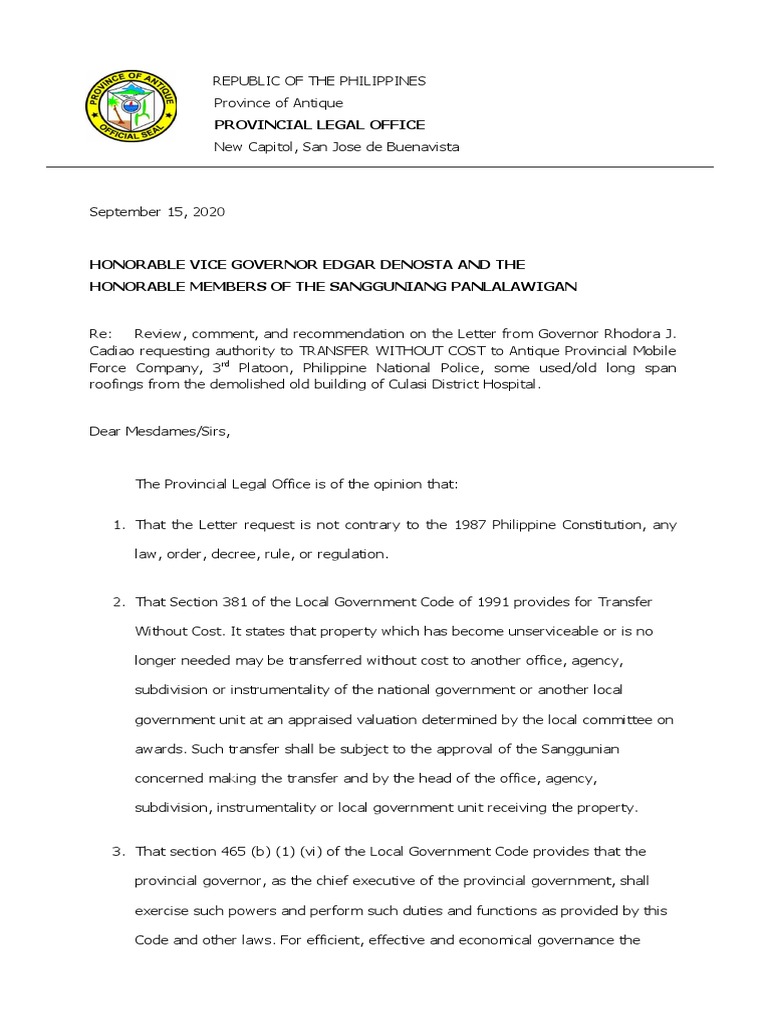 Letter Request of Gov | PDF | Governor | Government Information