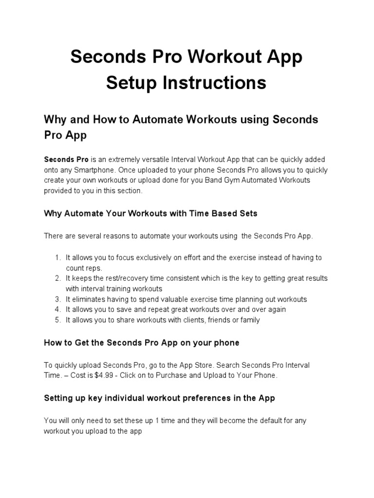 Automating Workouts with Seconds Pro App | PDF | I Phone | Mobile Software