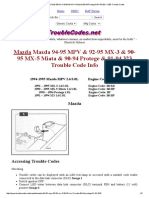 Mazda 94-95 MPV & 92-95 MX-3 & 90-95 MX-5 Miata & 90-94 Protege & 91-94 323 - OBD Trouble Codes