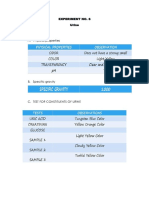 Urine Analysis Experiment Data and Findings