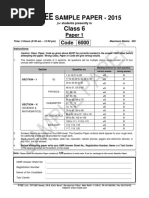 Fiitjee: Sample Paper - 2015