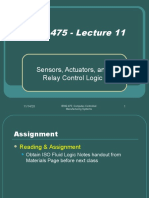 IENG 475 - Lecture 11: Sensors, Actuators, and Relay Control Logic